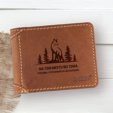 Usnjena moška denarnica z lastnim motivom Forkys 